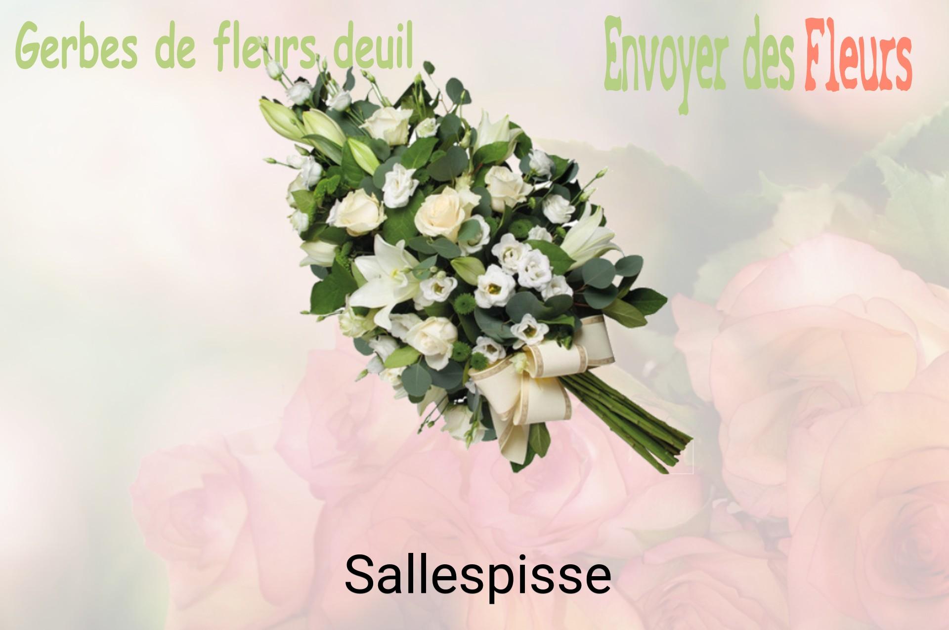 Gerbe de fleurs de deuil livrée à Sallespisse